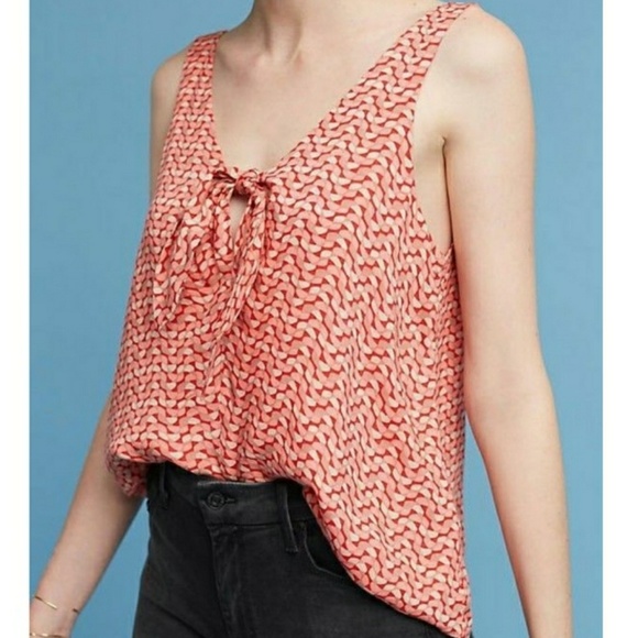 Anthropologie Tops - Maeve Verena Tie-Front Blouse in Orange